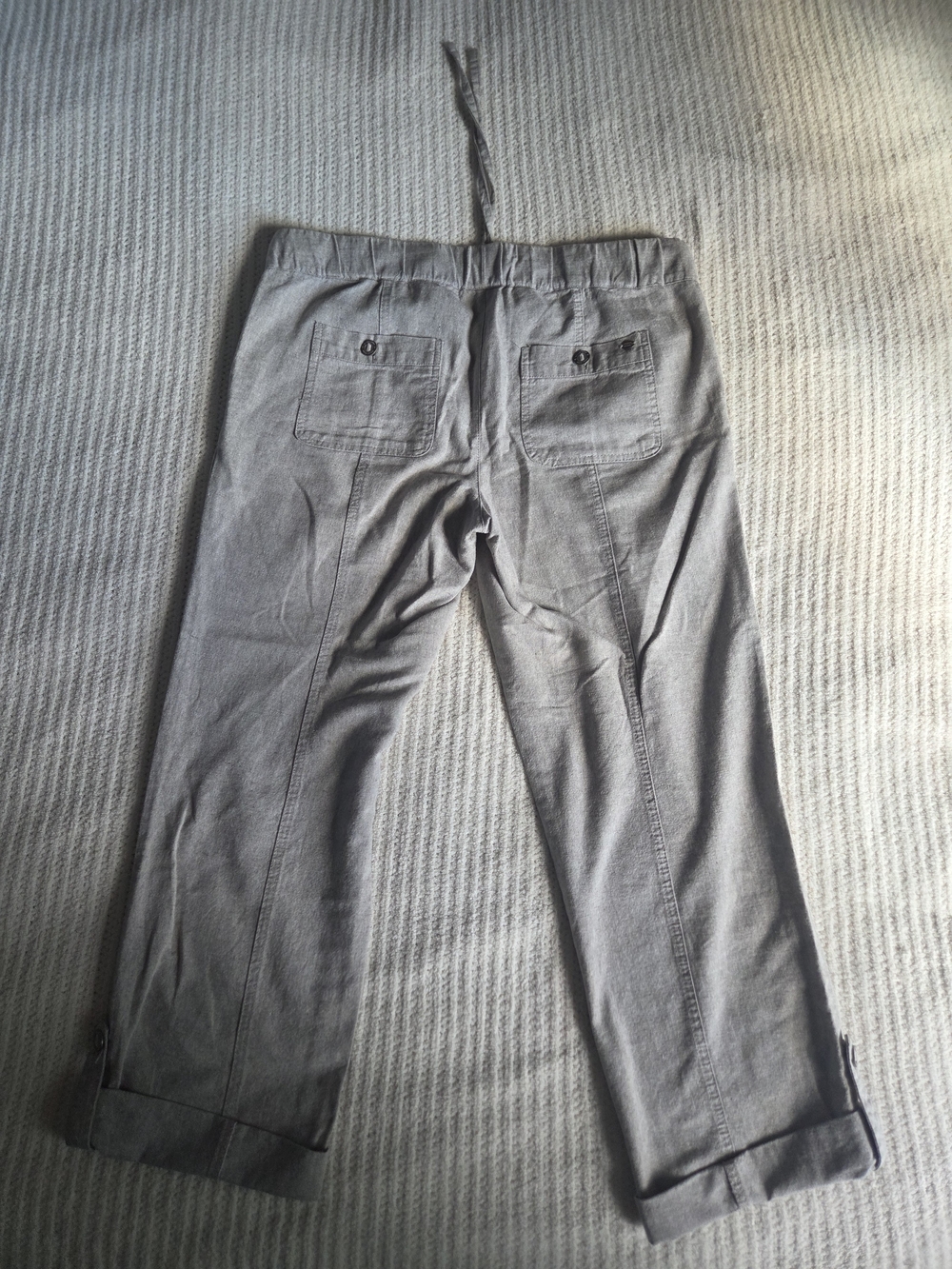 Point Zero Linen Blend Roll-Up Pants | Taupe | Size M - Picture 3 of 14